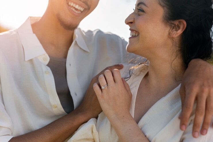 side view happy couple holding hands 23 2149480035